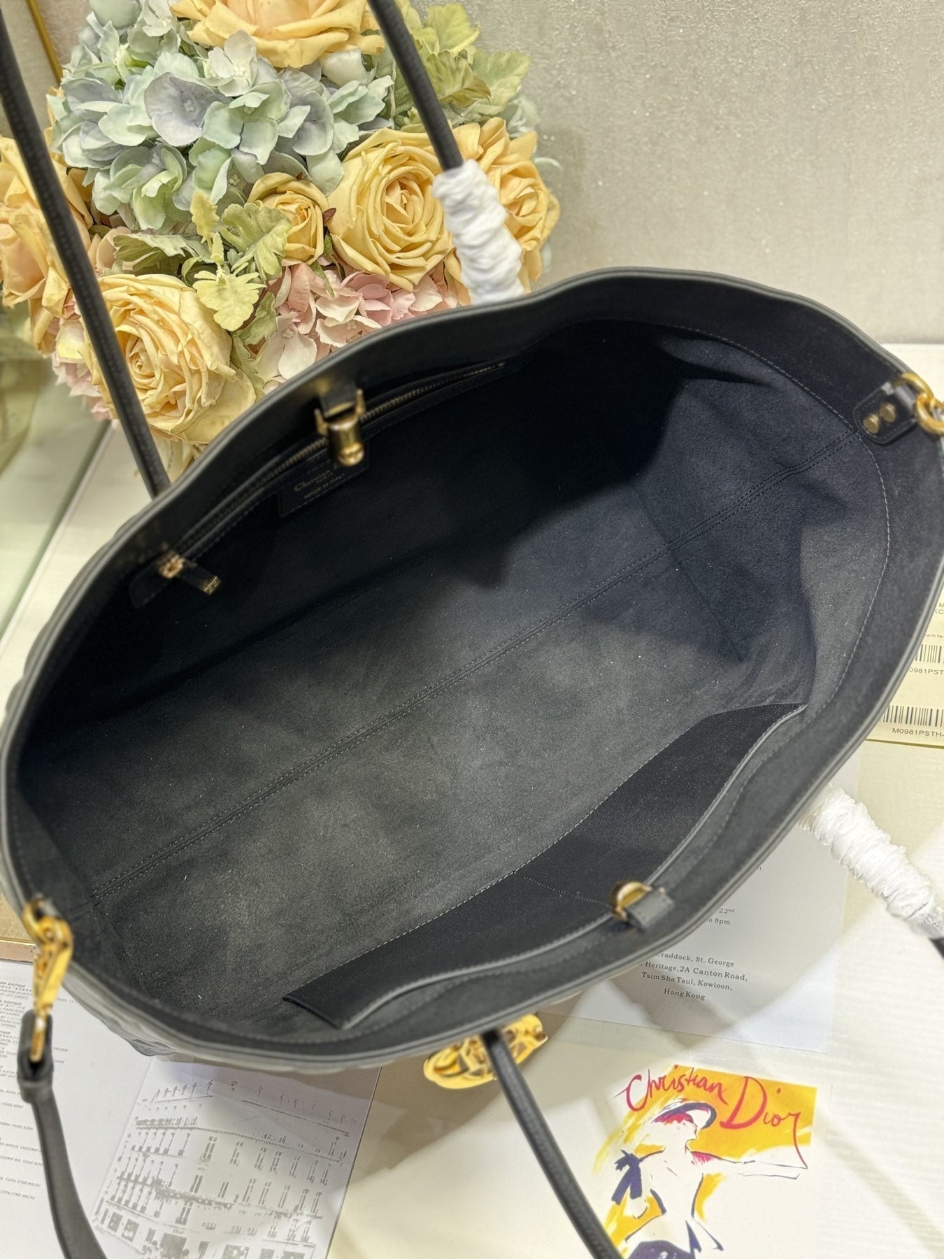 LARGE 41 TOUJOURS BAG IN BLACK MACROCANNAGE LAMBSKIN