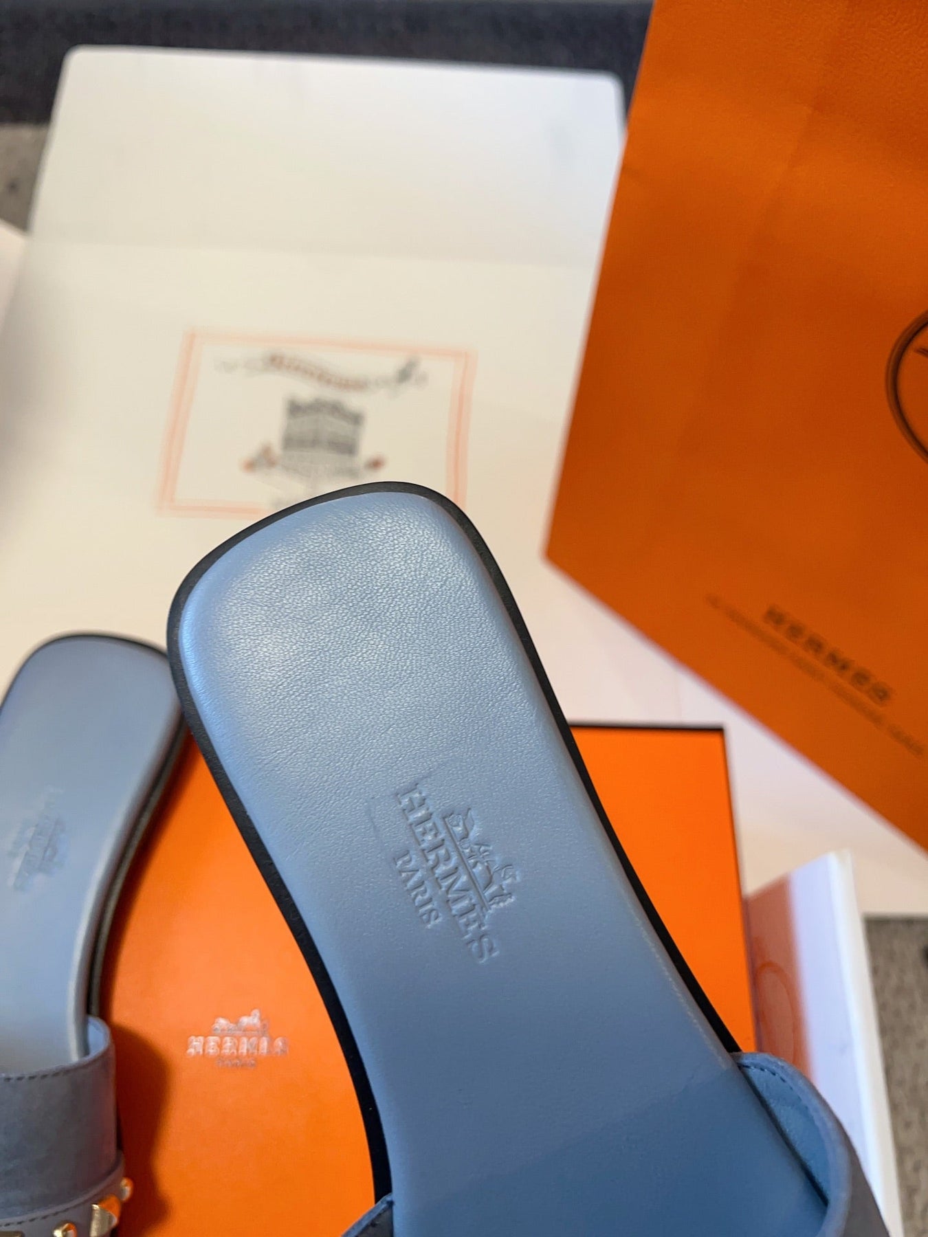 GIULIA FLAT SANDAL IN CERULEAN BLUE SUEDE