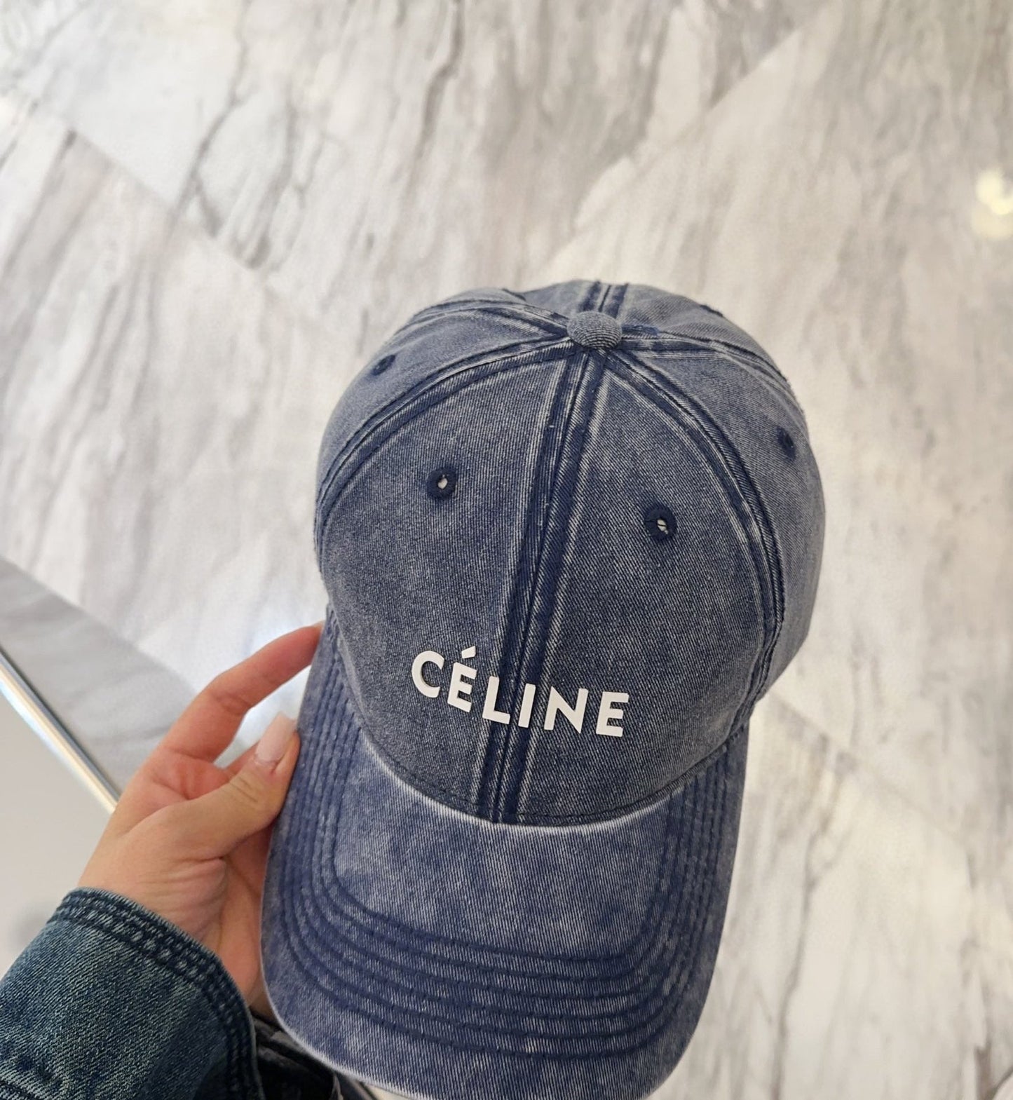 BASEBALL CAP MODEL 650044 IN WASHED BLUE DENIM