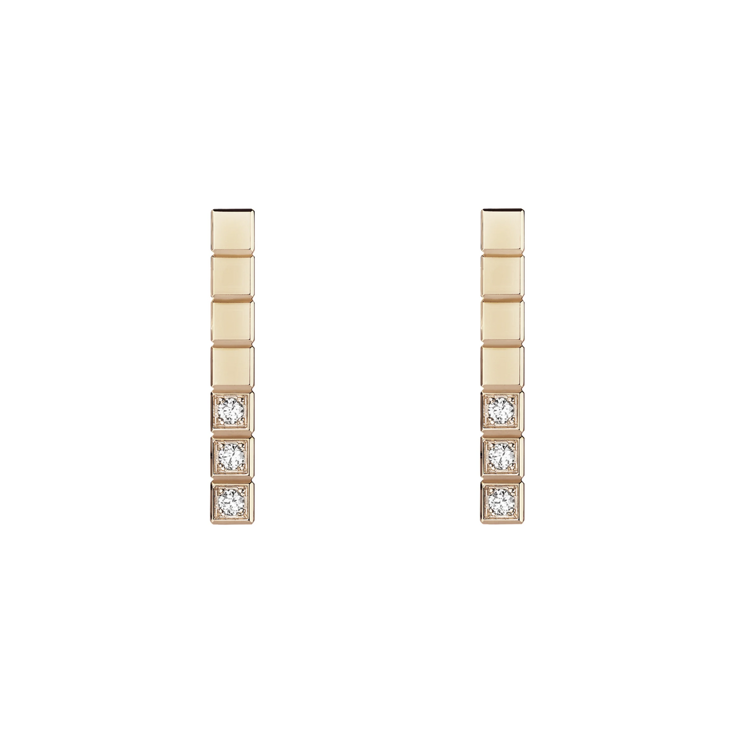 ICE CUBE PINK GOLD DIAMONDS EARRINGS