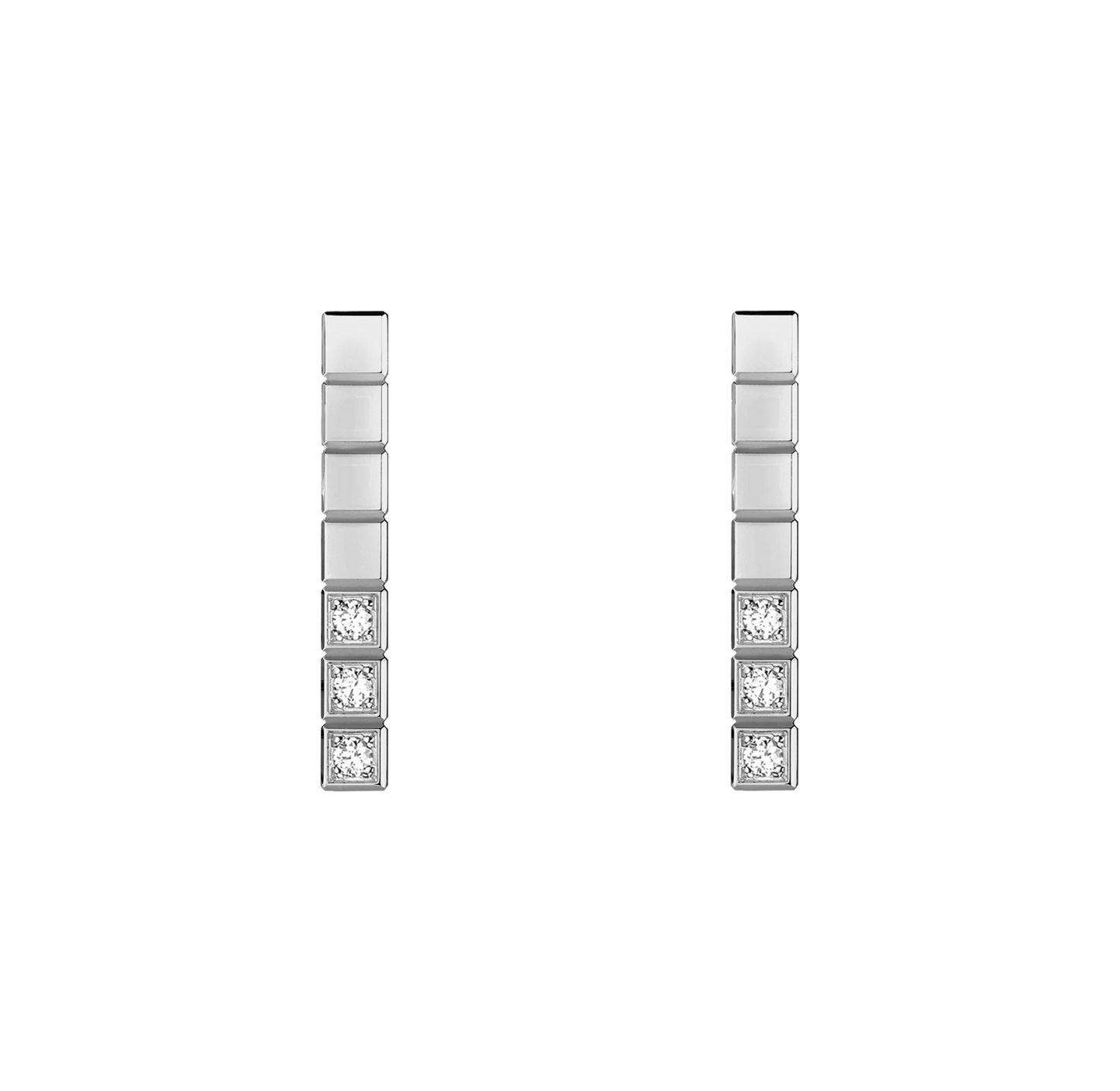 ICE CUBE SILVER DIAMONDS EARRINGS