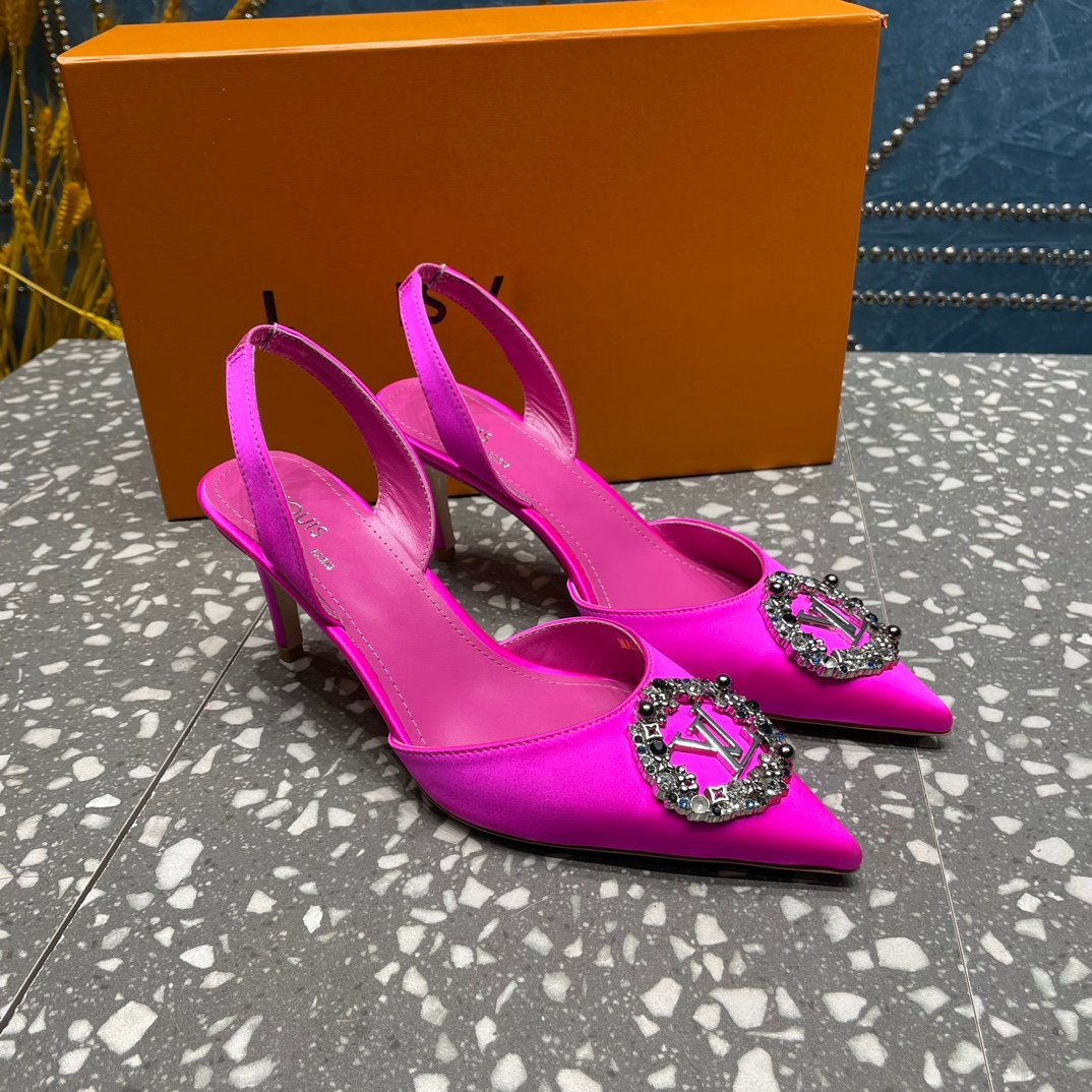 LV MET SLINGBACK PUMP PINK