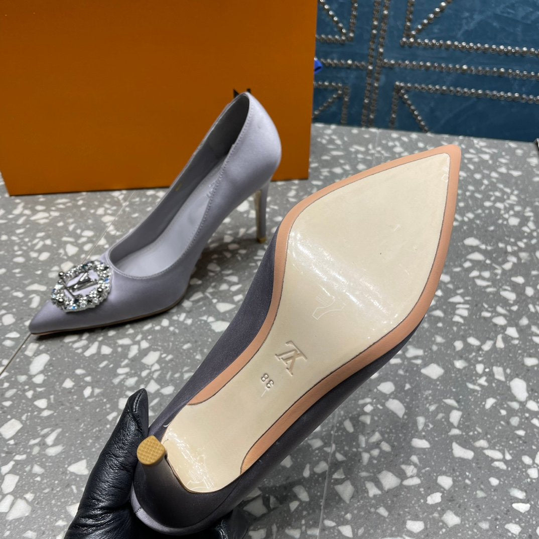 LV MET SLINGBACK PUMP GREY
