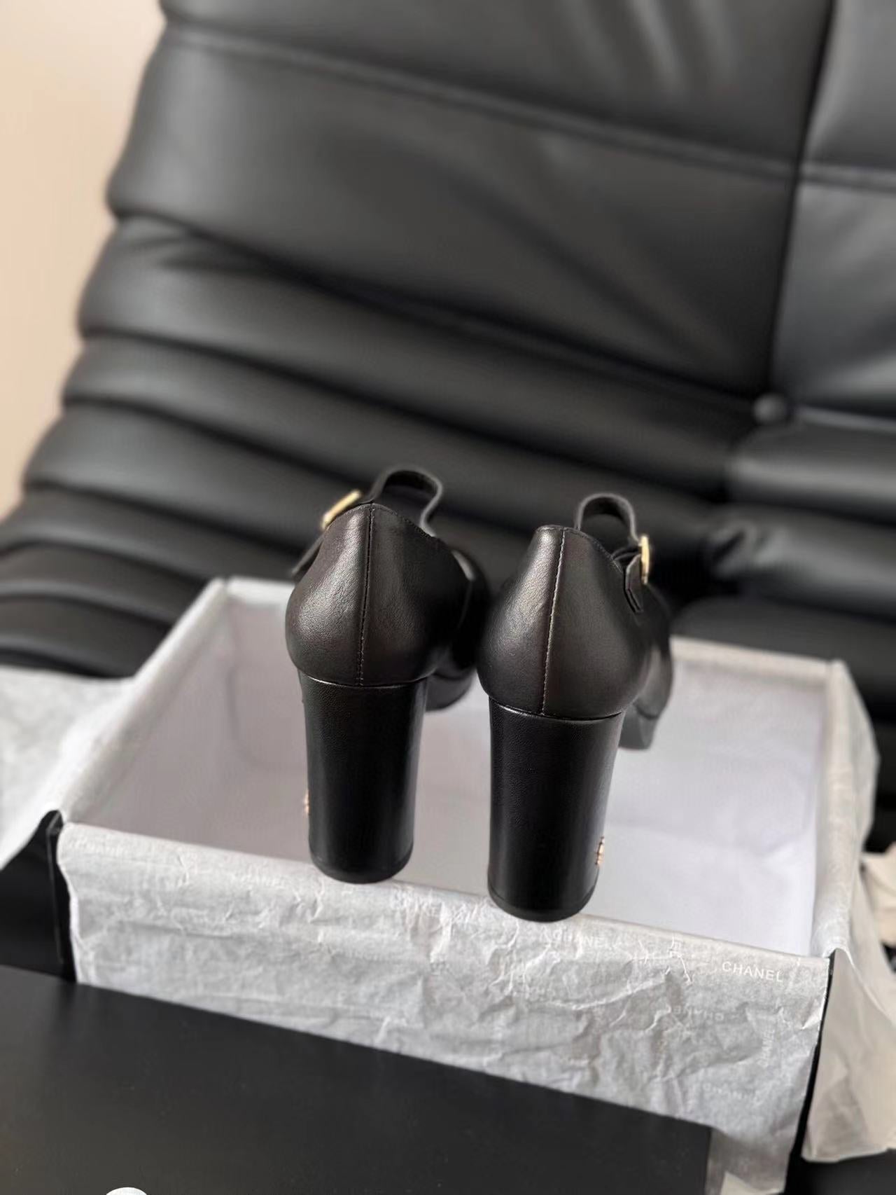 MARY JANE HIGH HEEL 9.5 BLACK CALFSKIN