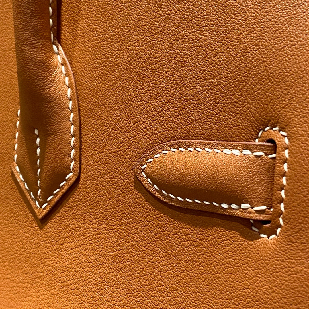 HM SHOULDER BIRKIN 29CM BROWN CALFSKIN SILVER HARDWARE