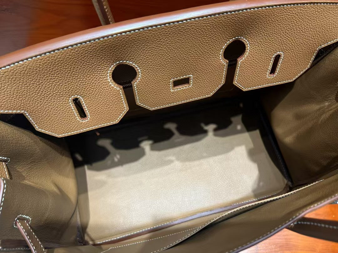 HM BIRKIN 35CM BAG BROWN CALFSKIN SILVER HARDWARE