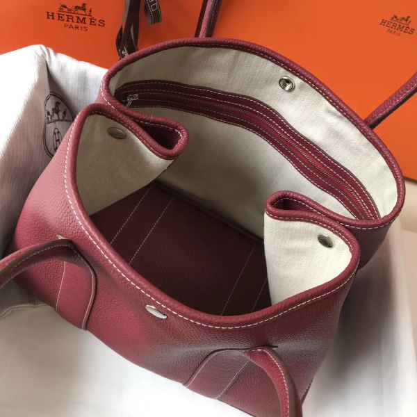HERM Garden Party 30 Bag In Bordeaux Taurillon Leather