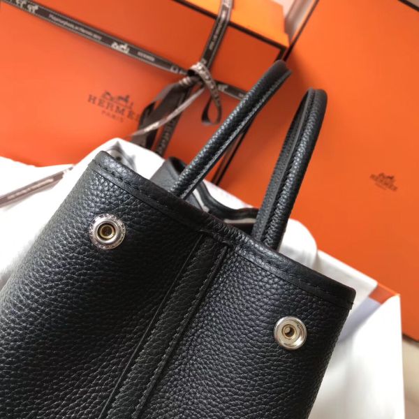 HERM Garden Party 30 Bag In Black Taurillon Leather