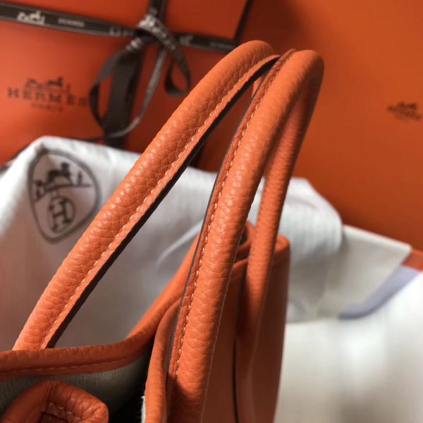 HERM Garden Party 30 Bag In Orange Taurillon Leather