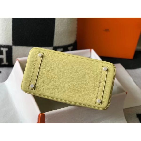 HERM Birkin 30cm Bag In Jaune Poussin Clemence Leather GHW