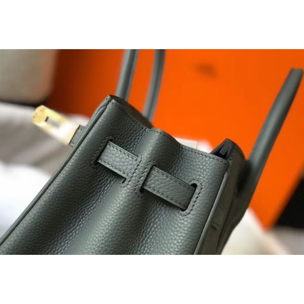 HERM Birkin 35cm Bag In Vert Amande Clemence Leather GHW