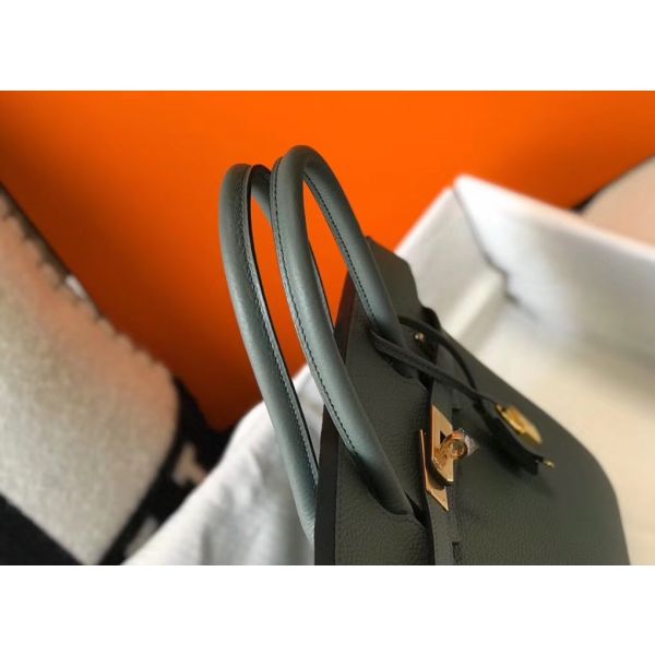 HERM Birkin 35cm Bag In Vert Amande Clemence Leather GHW