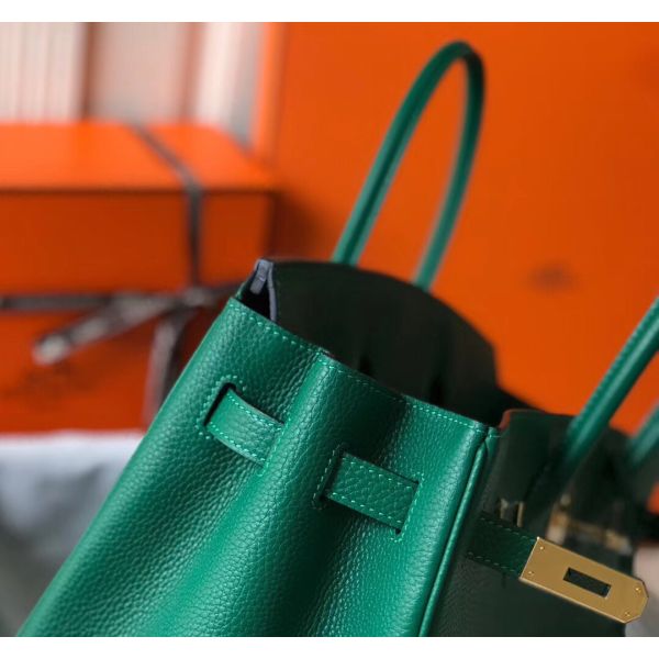 HERM Birkin 35cm Bag In Vert Vertigo Clemence Leather GHW