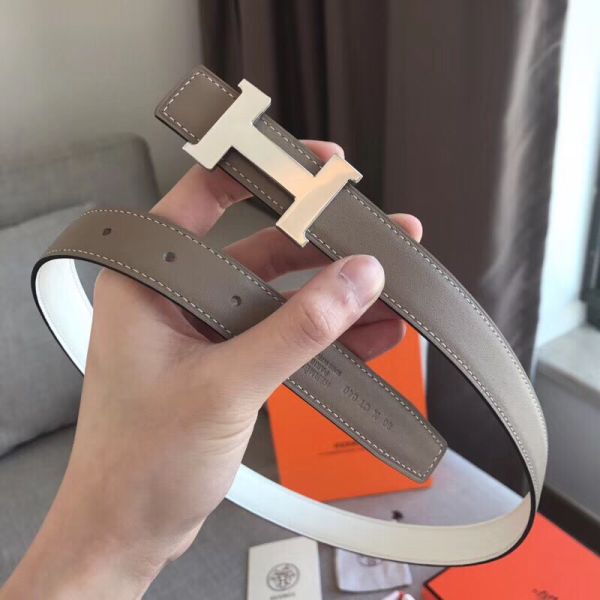 HERM Mini Constance 24mm Reversible Belt Taupe/White