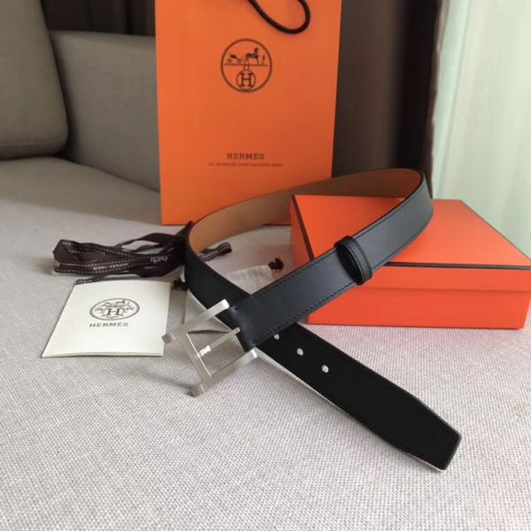 HERM James 35MM Belt In Black Box Calfskin