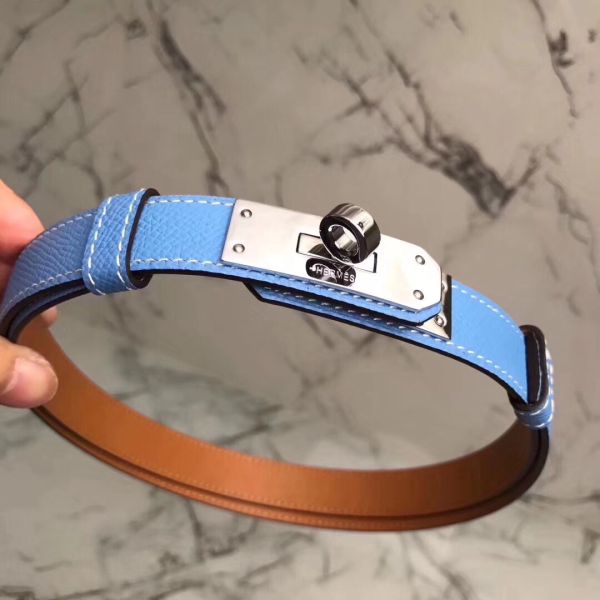 HERM Kelly 18 Belt In Blue Epsom Leather