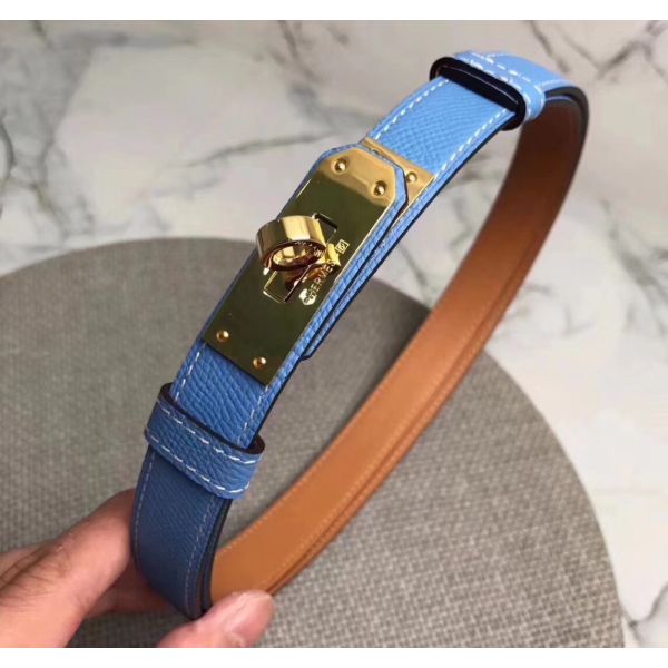 HERM Kelly 18 Belt In Blue Epsom Leather