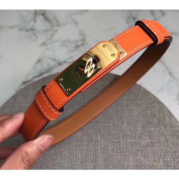 HERM Kelly 18 Belt In Orange Epsom Leather