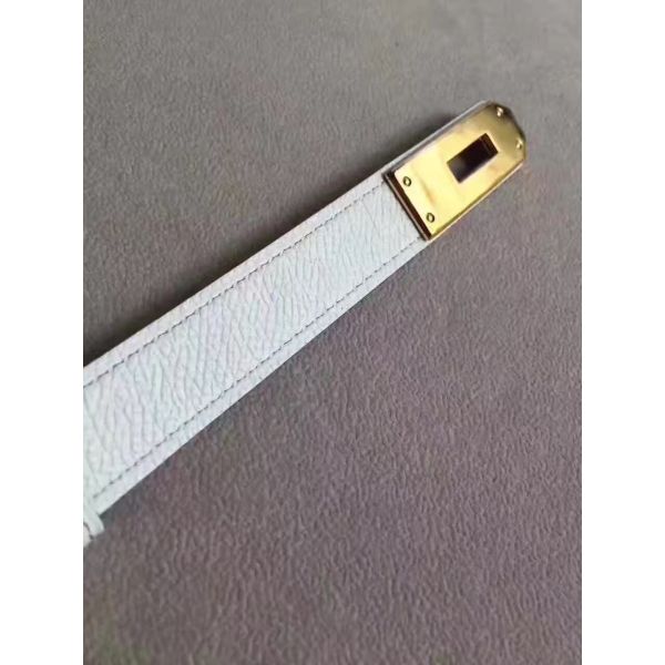 HERM Kelly 18 Belt In White Epsom Leather