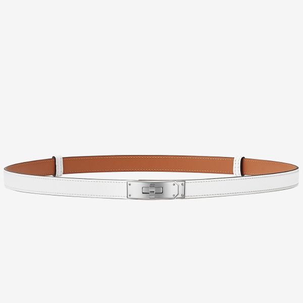 HERM Kelly 18 Belt In White Epsom Leather