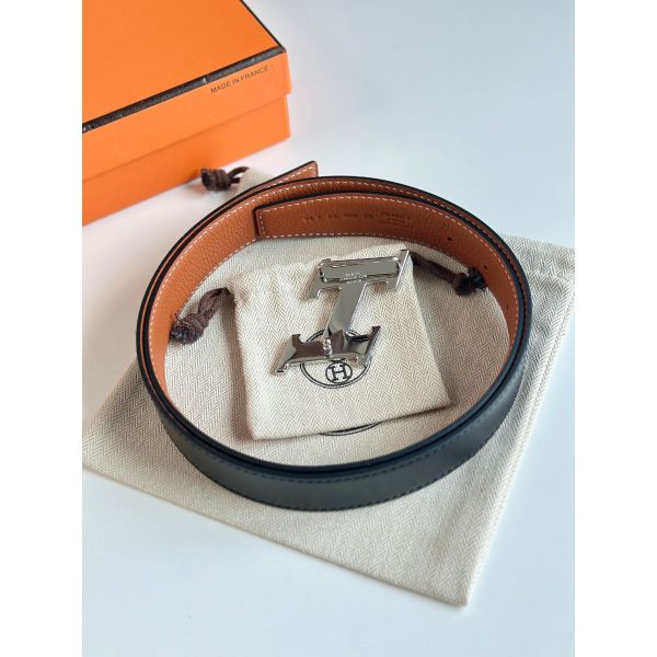 HERM H Speed Reversible Belt 32MM in Gold Clemence Leather