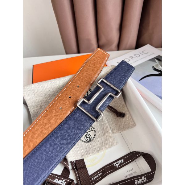 HERM Tonight Reversible Belt 38MM in Blue and Gold Epsom Calfskin