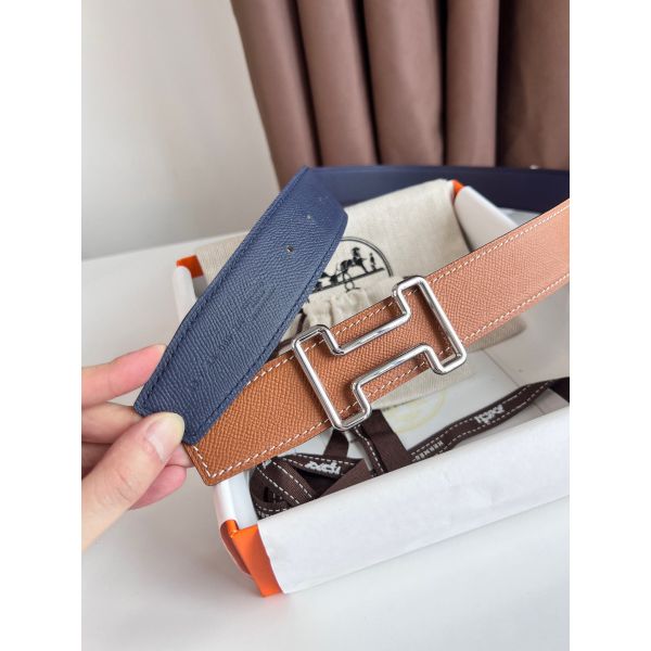 HERM Tonight Reversible Belt 38MM in Blue and Gold Epsom Calfskin