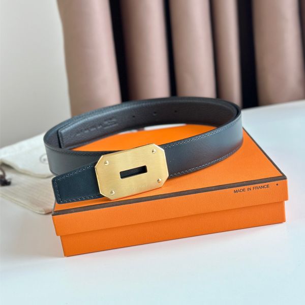 HERM Neo Reversible Belt 32MM in Black Clemence Leather