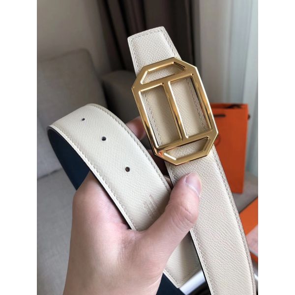 HERM Pad Reversible Belt In Blue/White Epsom Leather