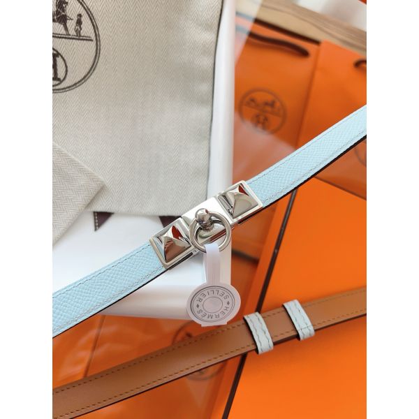 HERM Rivale 18 Belt in Blue Brume Epsom Calfskin