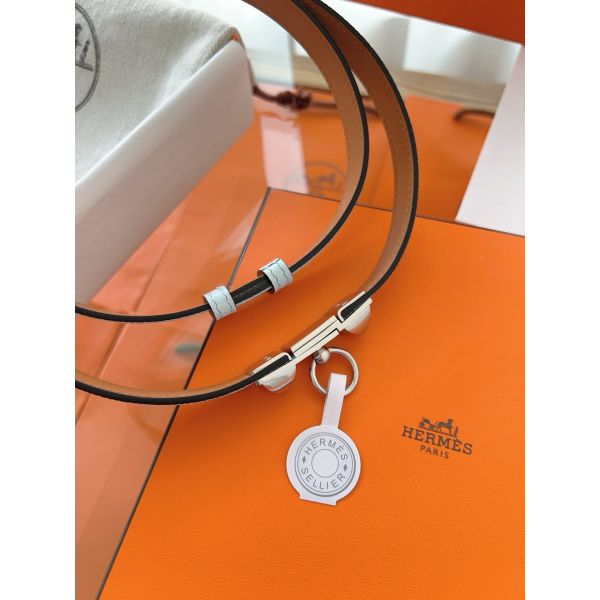 HERM Rivale 18 Belt in Blue Brume Epsom Calfskin