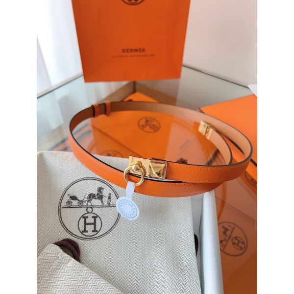 HERM Rivale 18 Belt in Orange Epsom Calfskin