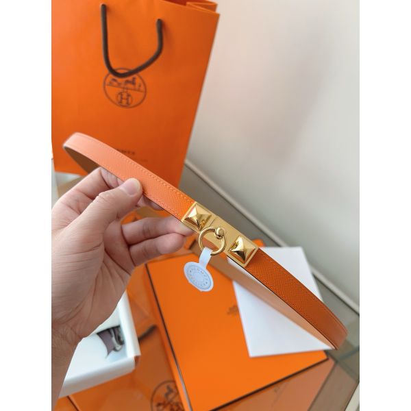 HERM Rivale 18 Belt in Orange Epsom Calfskin