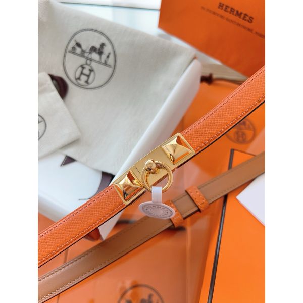HERM Rivale 18 Belt in Orange Epsom Calfskin