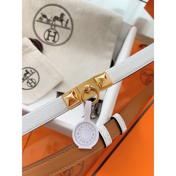 HERM Rivale 18 Belt in White Epsom Calfskin