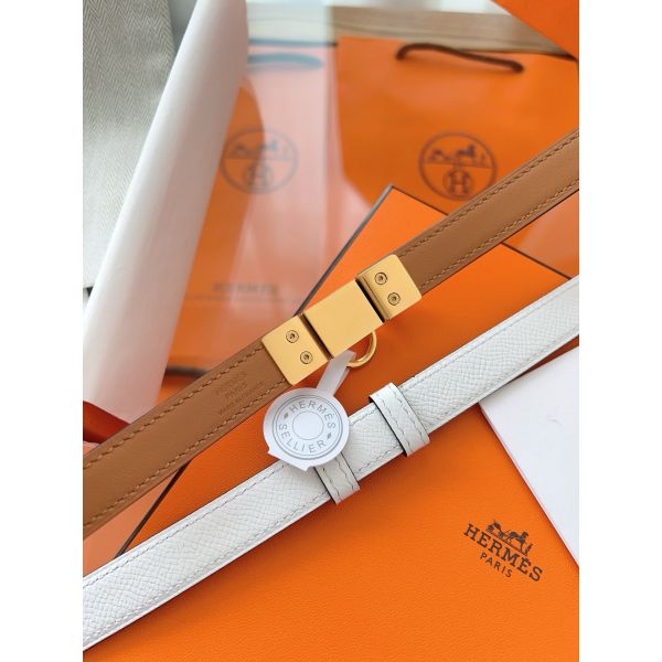 HERM Rivale 18 Belt in White Epsom Calfskin