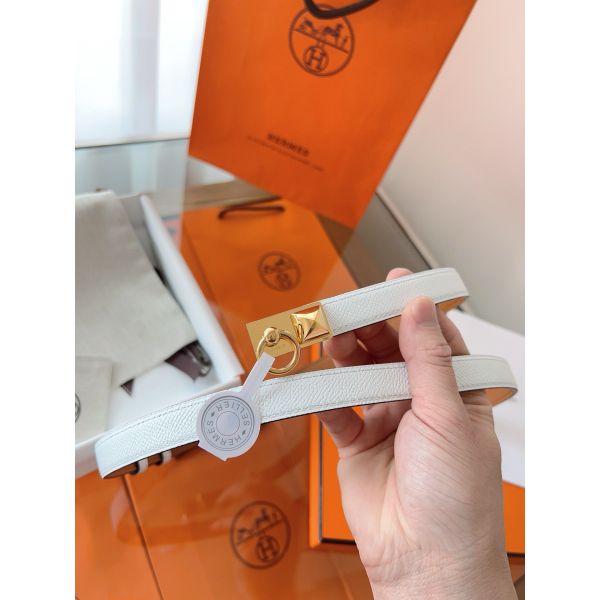 HERM Rivale 18 Belt in White Epsom Calfskin