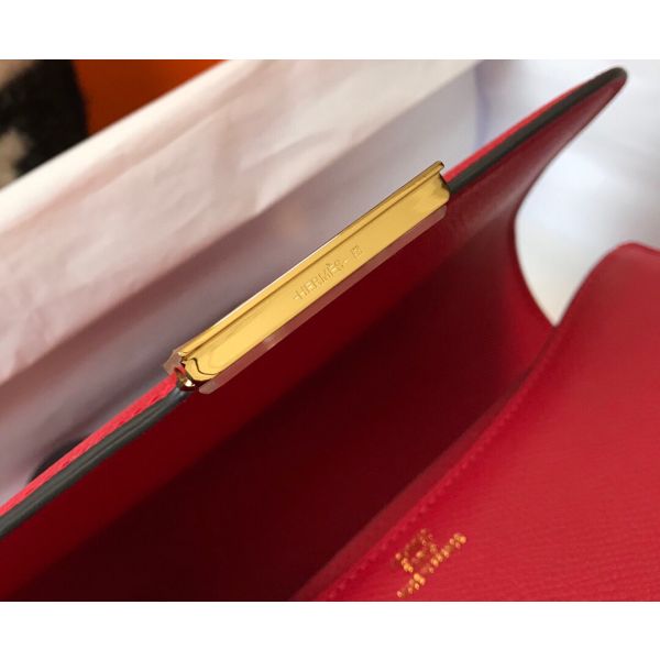 HERM Red Constance MM 24cm Epsom Leather Bag
