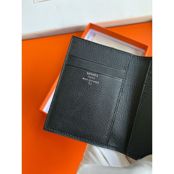 HERM MC² Euclide Card Holder in Black Matte Alligator Leather