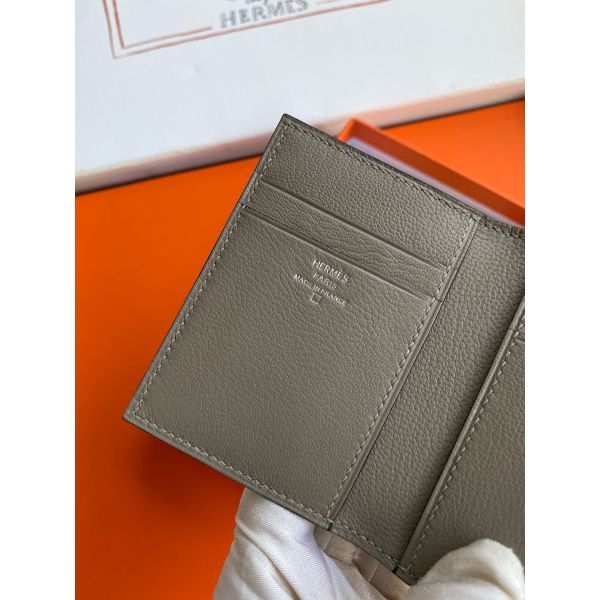 HERM MC² Euclide Card Holder in Blue Glacier Shiny Alligator Leather