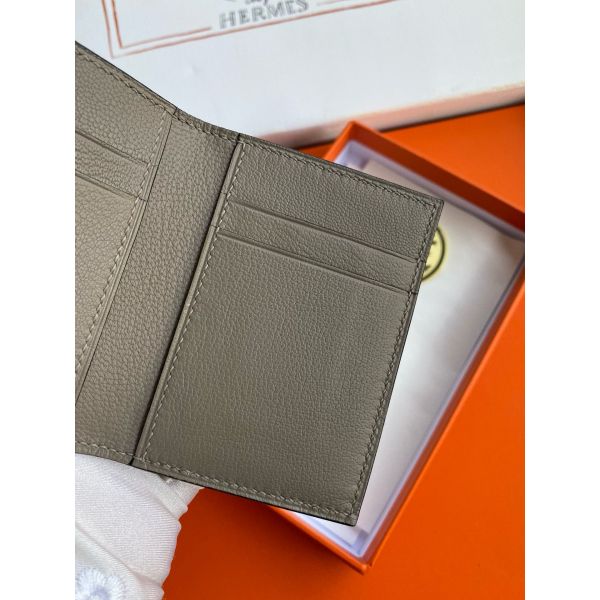 HERM MC² Euclide Card Holder in Blue Glacier Shiny Alligator Leather