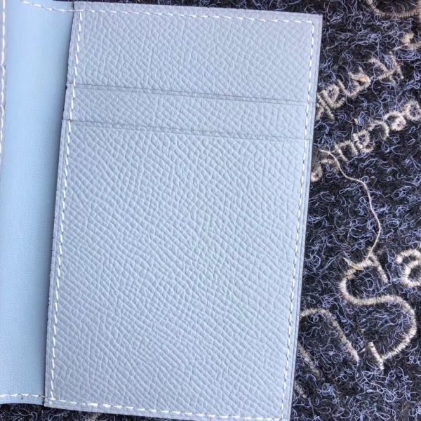 HERM MC² Euclide Card Holder In Blue Lin Epsom Leather