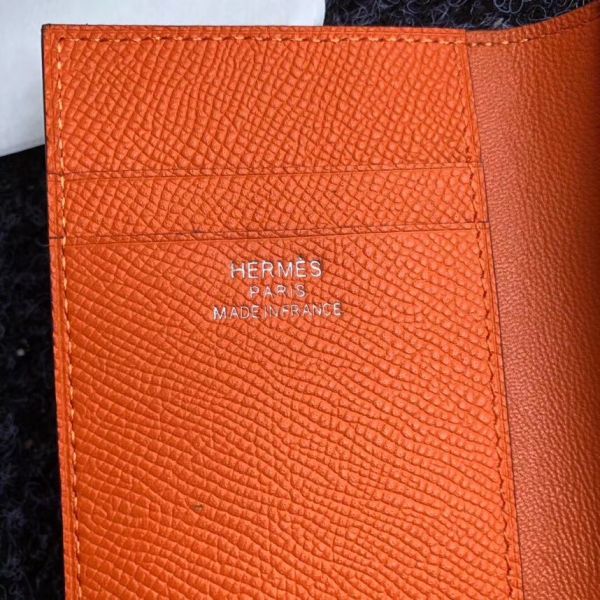 HERM MC² Euclide Card Holder In Orange Epsom Leather