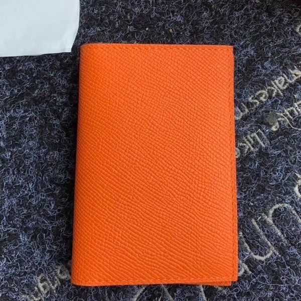 HERM MC² Euclide Card Holder In Orange Epsom Leather