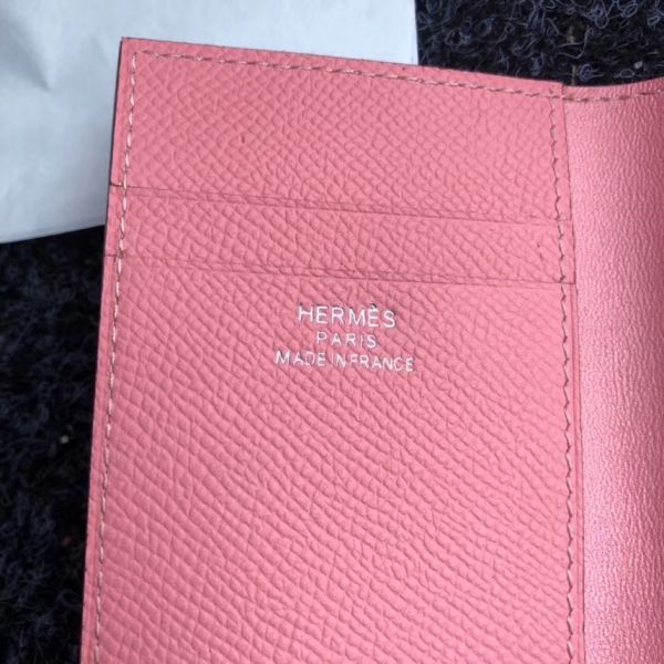 HERM MC² Euclide Card Holder In Pink Epsom Leather