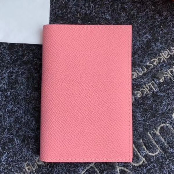 HERM MC² Euclide Card Holder In Pink Epsom Leather