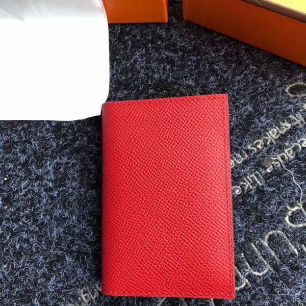 HERM MC² Euclide Card Holder In Red Epsom Leather