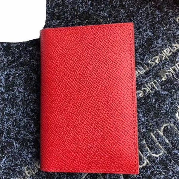 HERM MC² Euclide Card Holder In Red Epsom Leather