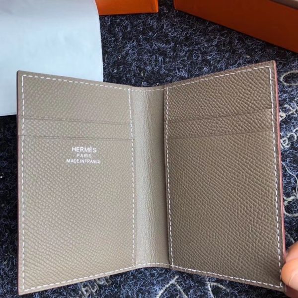 HERM MC² Euclide Card Holder In Taupe Epsom Leather