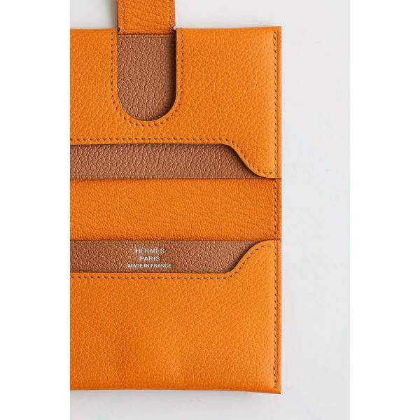 HERM R.M.S Card Holder in Apricot Evergrain Calfskin